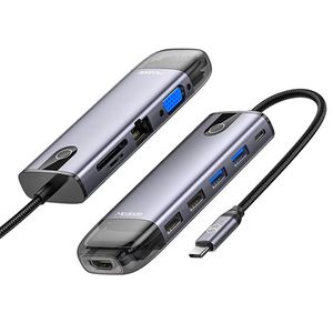 هاب USB TYPE C به HDMI 4K و USB 3.0 با 10 پورت مدل مک دودو مدل HU-742